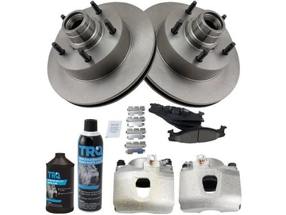 Set of 4 Brake Pads Rotors Calipers for Ford E150 Econoline (1994–2002) 52742JQBN