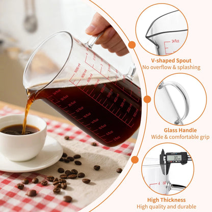 34Oz Glass Measuring Cup for Kitchen Use (2010–2023)