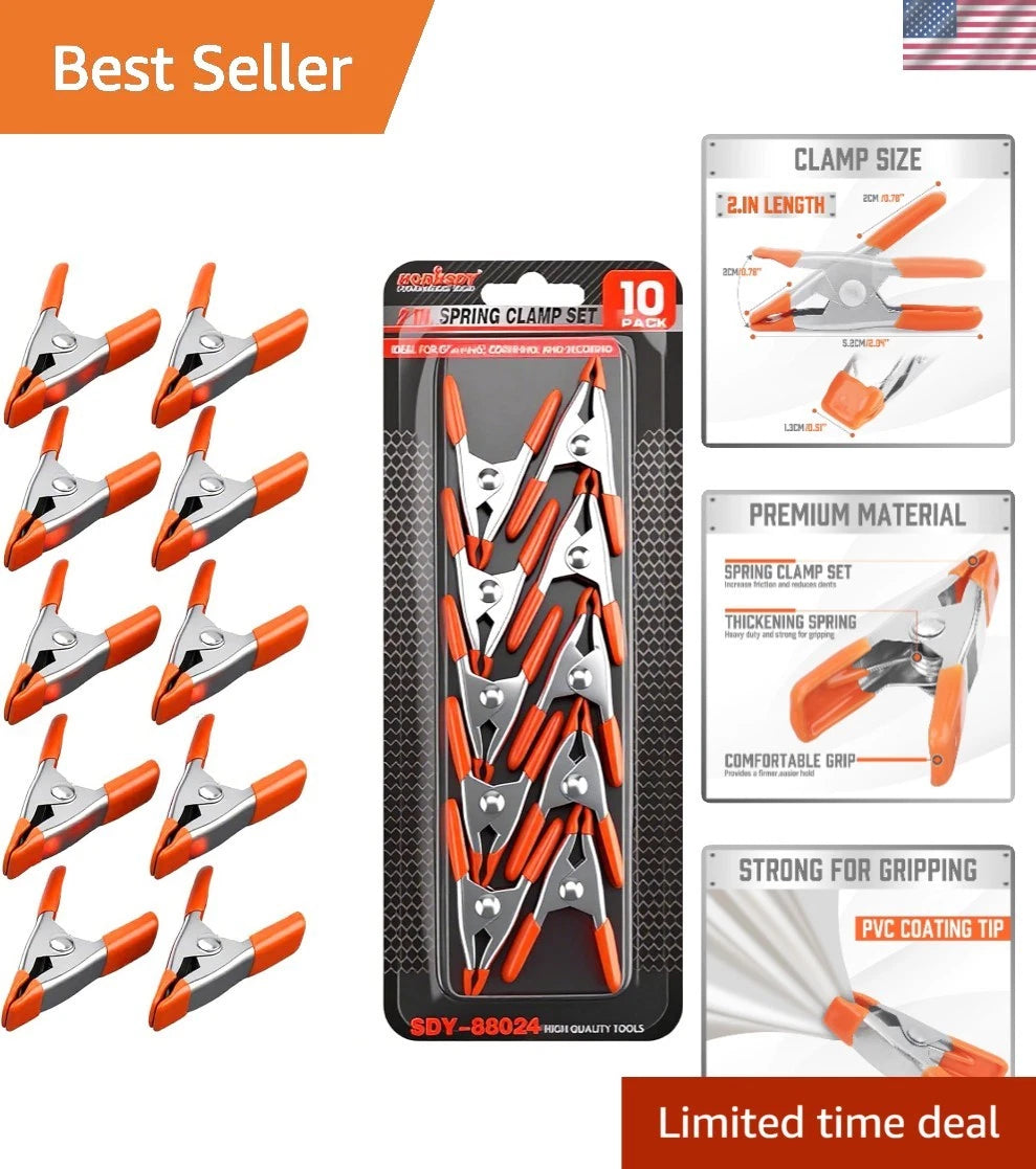 10-Piece Small Spring Clamps for Accurate Clamping (No Specific Years)