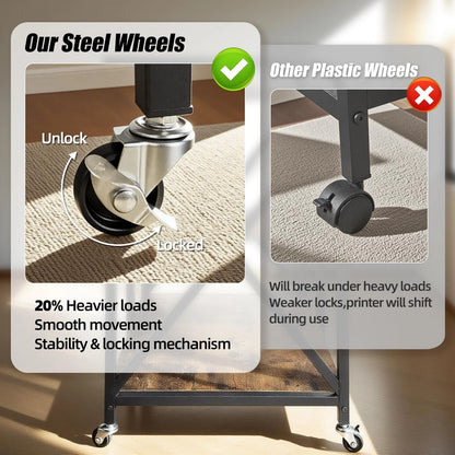 Extra Large Printer Stand with Storage for Office Use (No Specific Part Numbers)