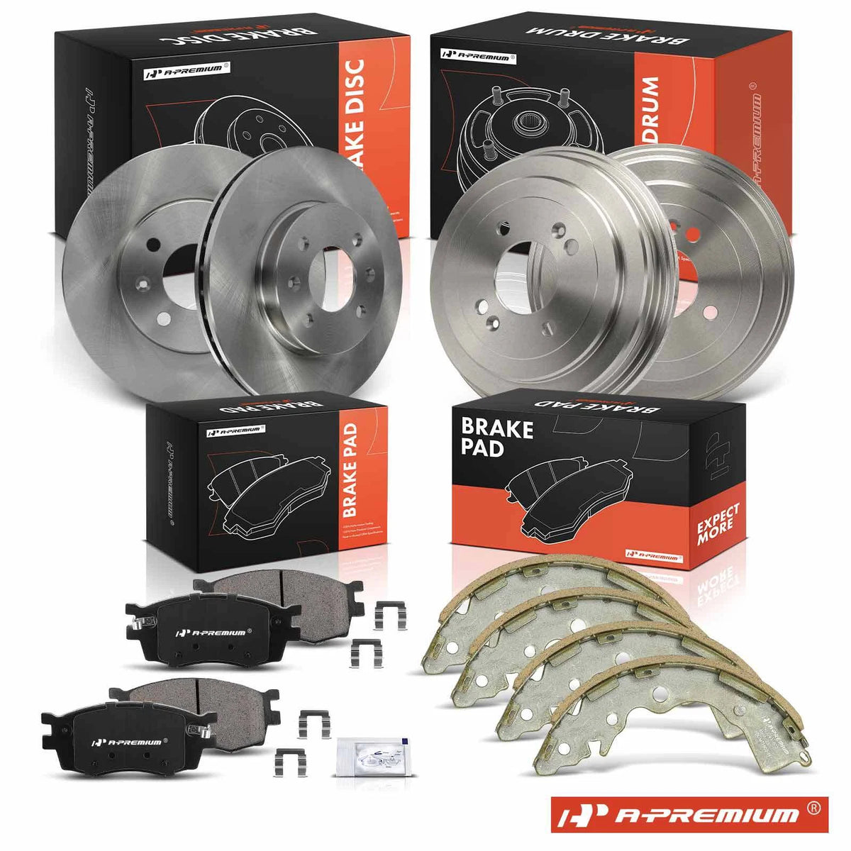 Set of 4 Brake Rotors & Pads for Hyundai Accent (2006–2011) 12351013, P-1156, R-31432, S910