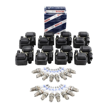 Set of 8 Ignition Coils & 16 Iridium Spark Plugs for Mercedes V8 (4.3, 5.0)