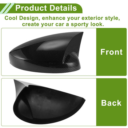1 Pair Mirror Cover Cap for Honda Civic LX EX Sport Si (2016–2021) Black