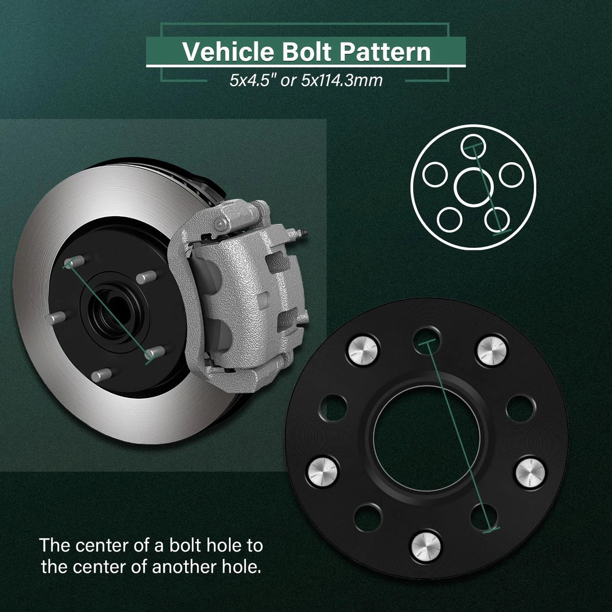 4X 1.25" Wheel Adapters 5x4.5 to 5x5 1/2" Studs for Jeep Wrangler Liberty