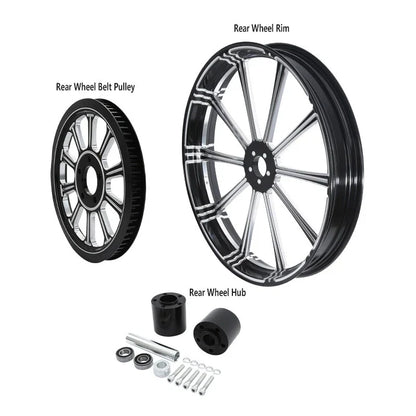 18" Rear Wheel Rim Hub Pulley Sprocket for Harley Street Road Glide (2009–2023)