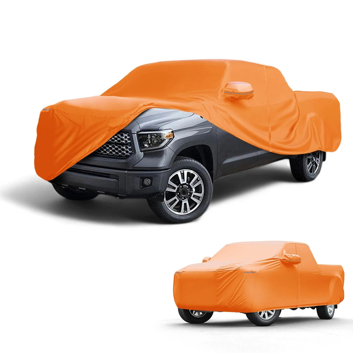 Waterproof Car Cover for Toyota Tundra (210D-PU, Orange, All Weather)