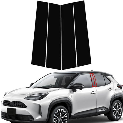 Set of 4 Black Pillar Posts Window Covers for Toyota Yaris Cross (2020–2025)