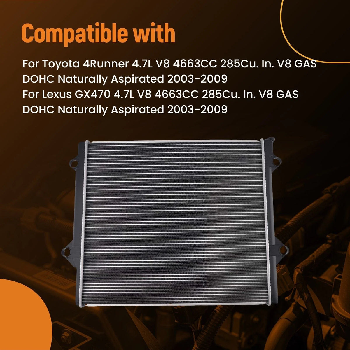 Engine Radiator Assembly for Toyota 4Runner V8 (2003–2009) RA2581C AT