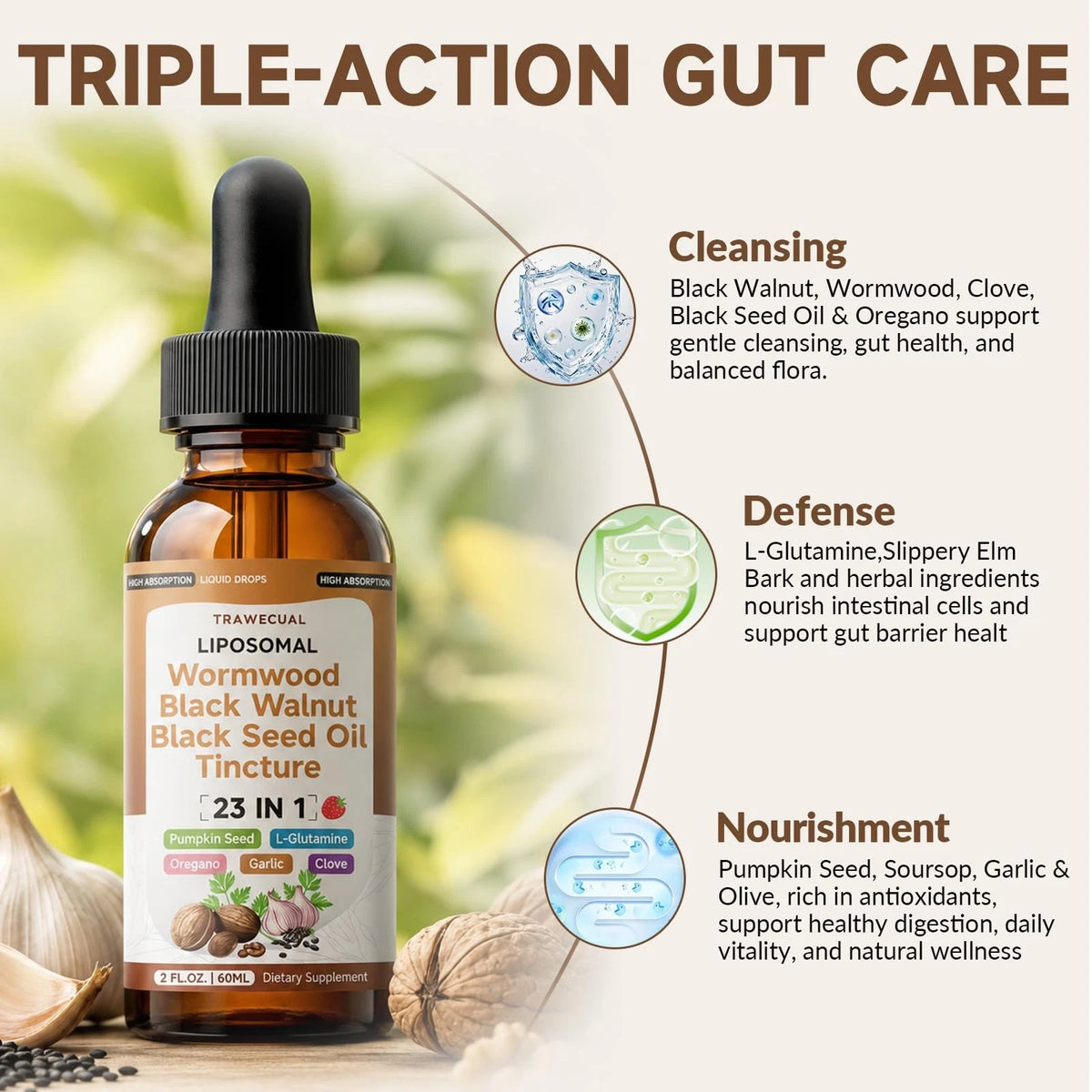 Black Walnut Wormwood Seed Oil Cleanse 2 Fl Oz (Pack of 1)