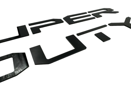 Hood Inserts Gloss Black Lettered for 2023-2025 Ford Super Duty