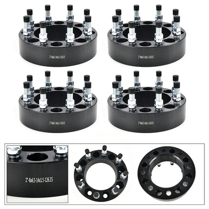 Set of 4 Wheel Spacers 2" 8x6.5 8x165.1 14x1.5 for Dodge Ram 2500 3500 (2014–2022)