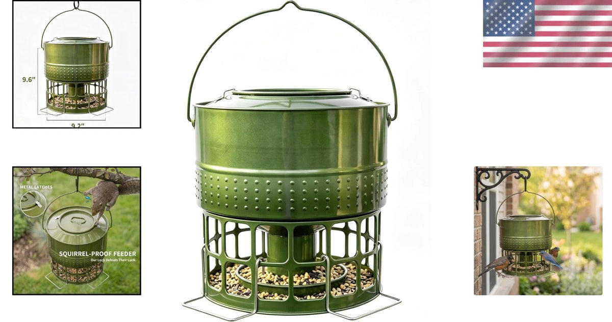 Elegant Weatherproof Metal Bird Feeder for Outdoor Use