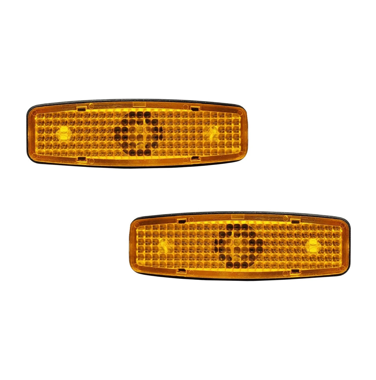 2Pcs Amber Rectangle Side Marker Lights for Trailer RV Truck (M19A)