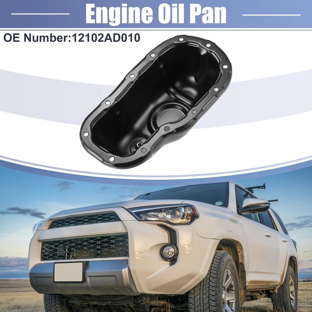 Engine Oil Pan No. 12102AD010 for Toyota 4Runner (2003–2023) Black