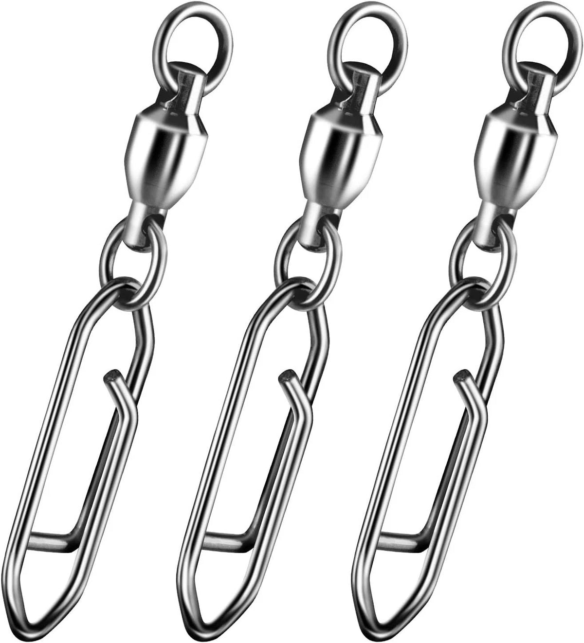 30-Piece Fishing Snap Swivels - Smooth 360° Ball Bearing Design