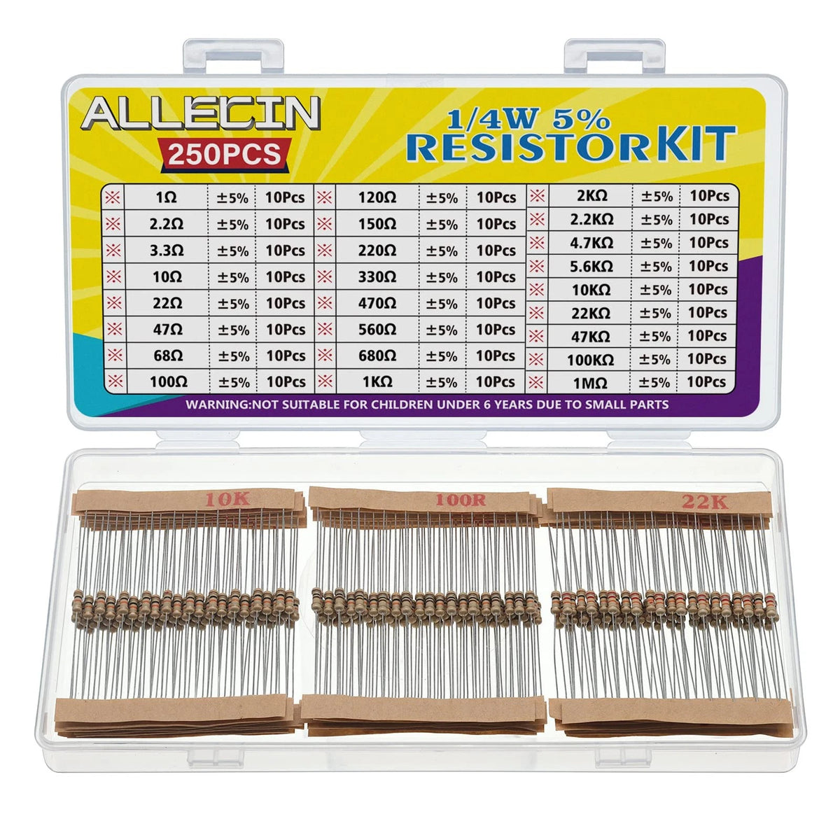Resistor Kit 25 Values 1/4W (1 Ohm to 1M, 5%)