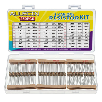 Resistor Kit 25 Values 1/4W (1 Ohm to 1M, 5%)