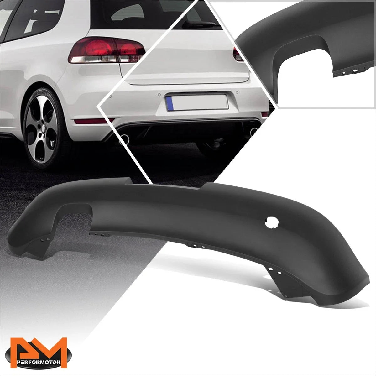 Rear Lower Bumper Valance Air Dam Deflector for VW Rabbit (2006–2009)
