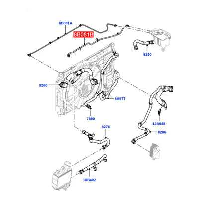 Coolant Overflow Hose for Land Rover Discovery Sport, Range Rover Evoque (2015-2023)