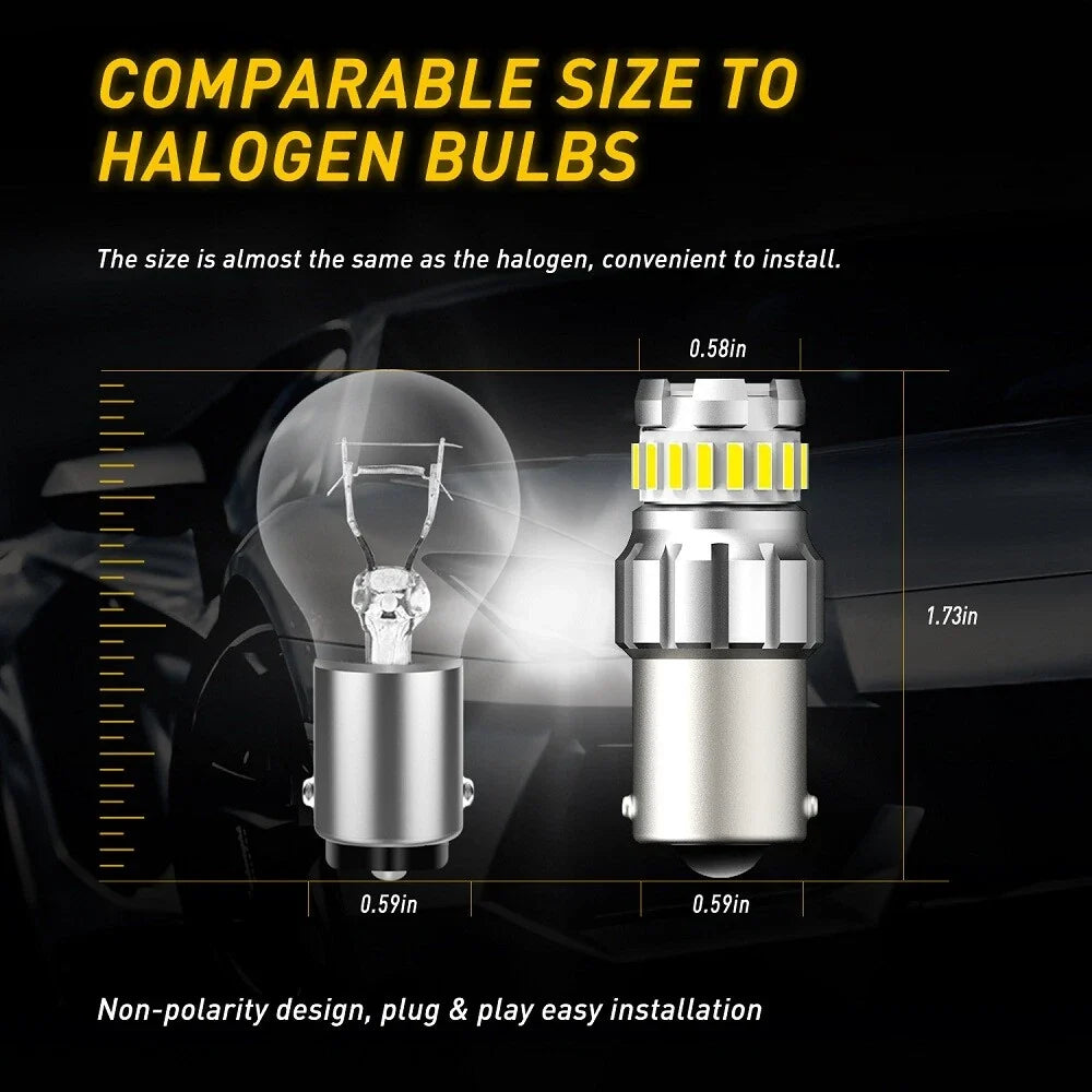 2X LED Reverse Backup Light Bulbs 1156 7506 P21W 6000K for Vehicles
