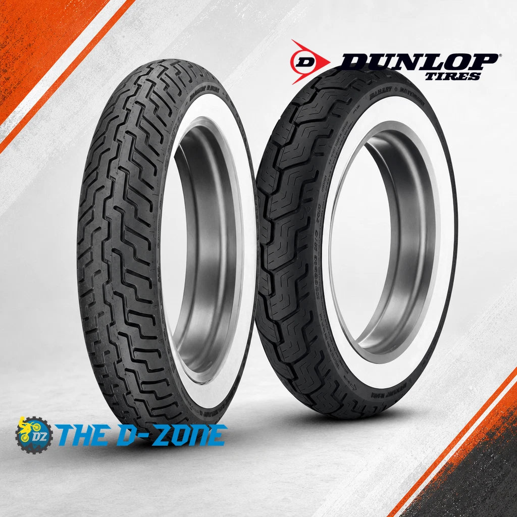 Set of 2 Dunlop D402 White Wall MT90B16 Tires for Harley-Davidson (45006380)
