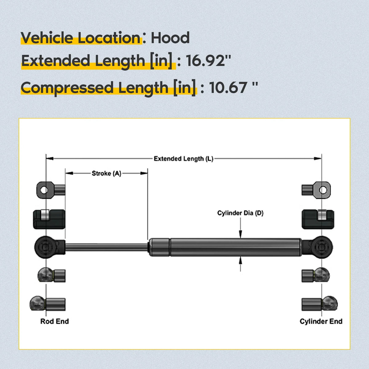 Set of 2 Rear Liftgate Lift Supports for Dodge Durango (1998–2003)