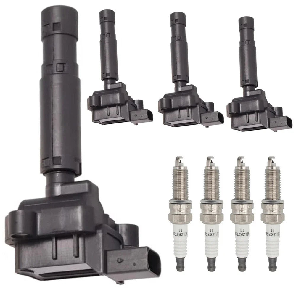 4X Ignition Coils + 4X Spark Plugs for Mercedes-Benz SLK250 C250 (2012–2015)