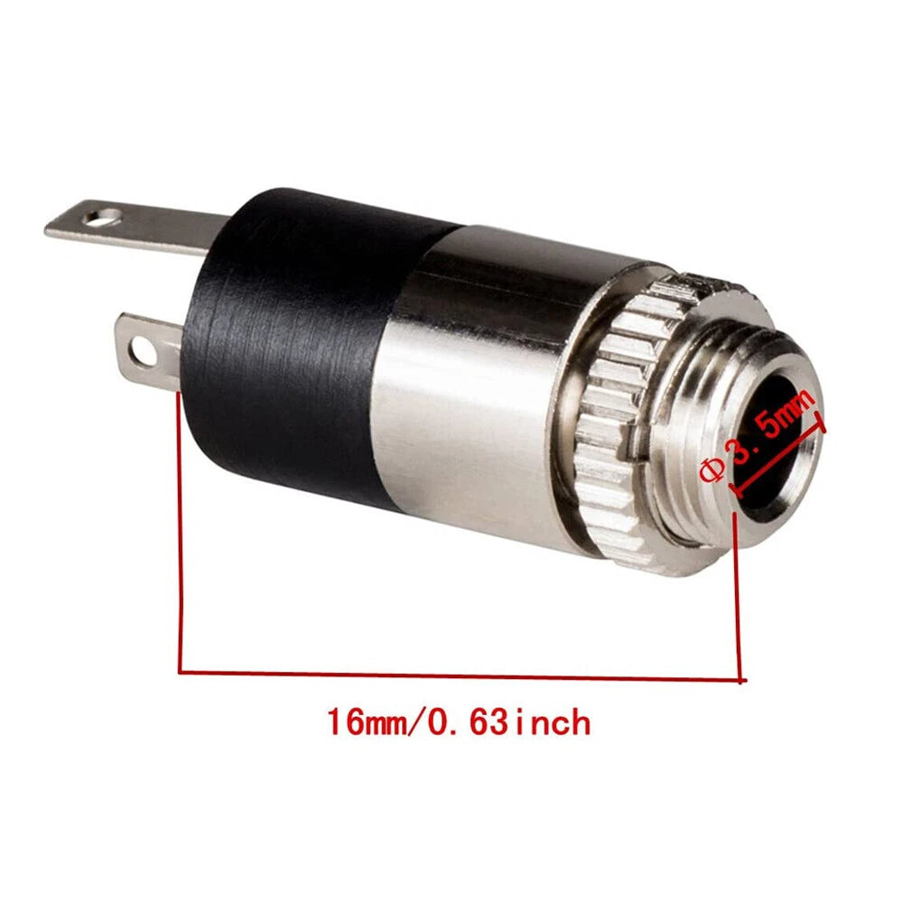 20 Pack 3.5mm Female Stereo Audio Jack Connector Panel Mount Plug