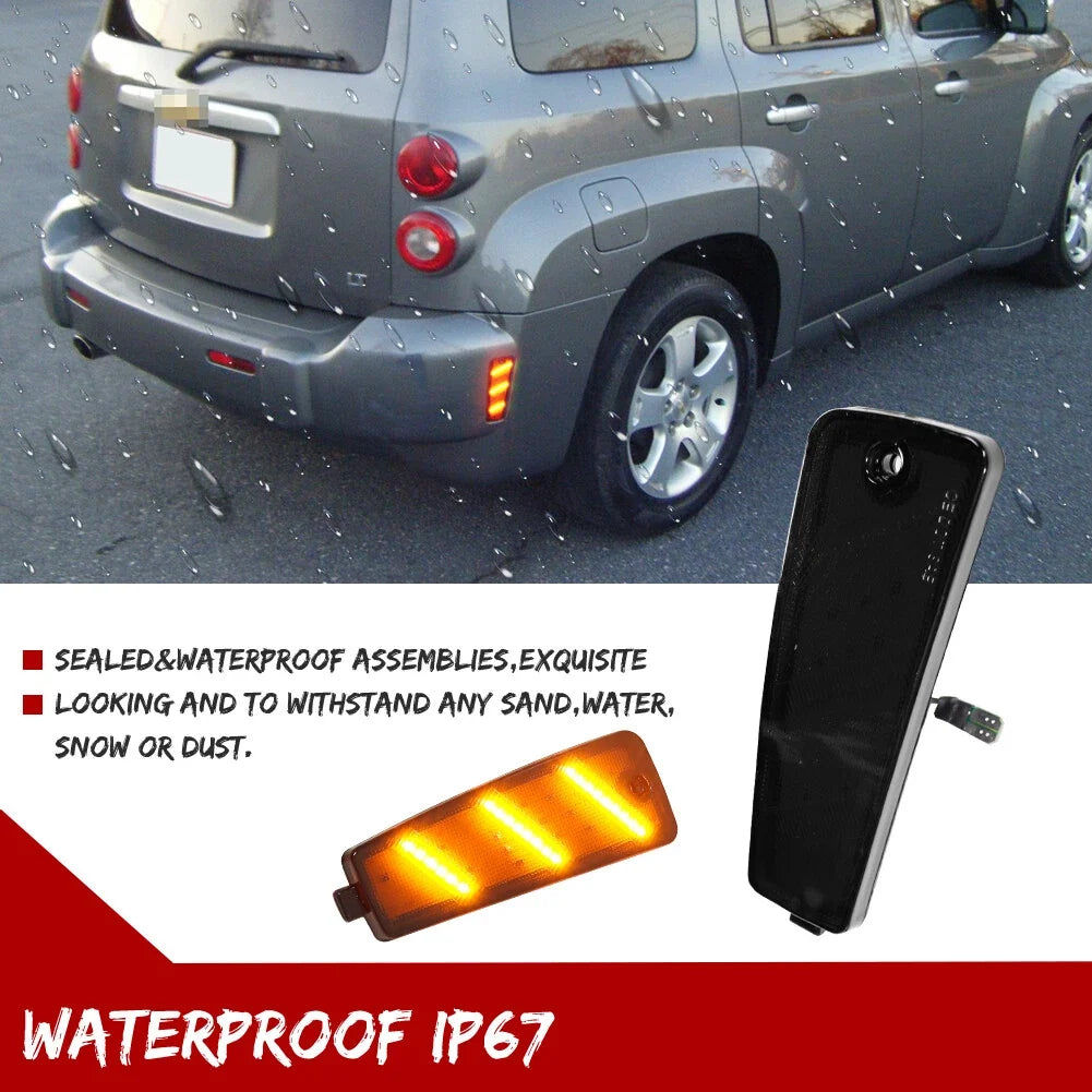 2X Smoked Amber LED Rear Bumper Side Marker Lights for Chevrolet HHR (2006–2011)