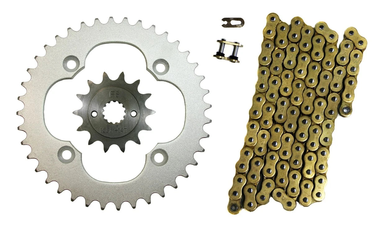 Gold 520x96 Drive Chain & 14/40 Sprockets for Suzuki LT-Z400 (2009–2014) K15861511520NZG96