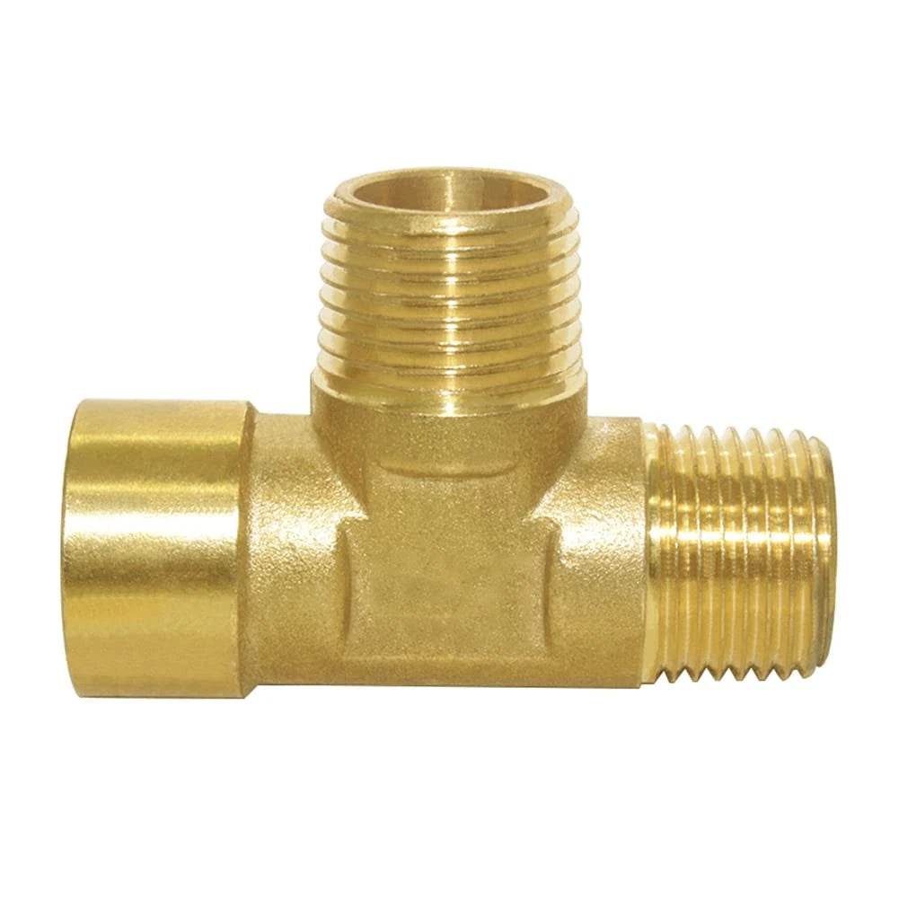 3-Way Brass Pipe Fitting Tee for NPT 1/2" (No Specific Years)