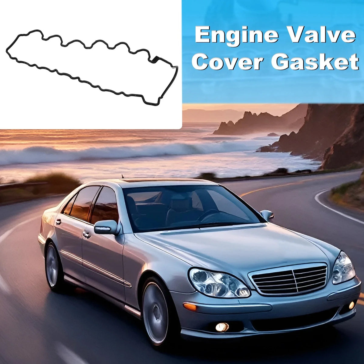 Valve Cover Gasket for Mercedes-Benz S-Class (2005–2013) Black Silicone
