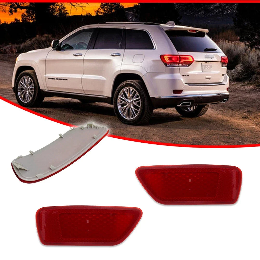 2X Red Lens Rear Bumper Reflectors for Jeep Grand Cherokee (2011–2020)