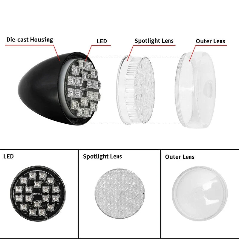 Front Turn Signal Lights for Harley Sportster XL883 (2000–2022), Touring (2009–2025)