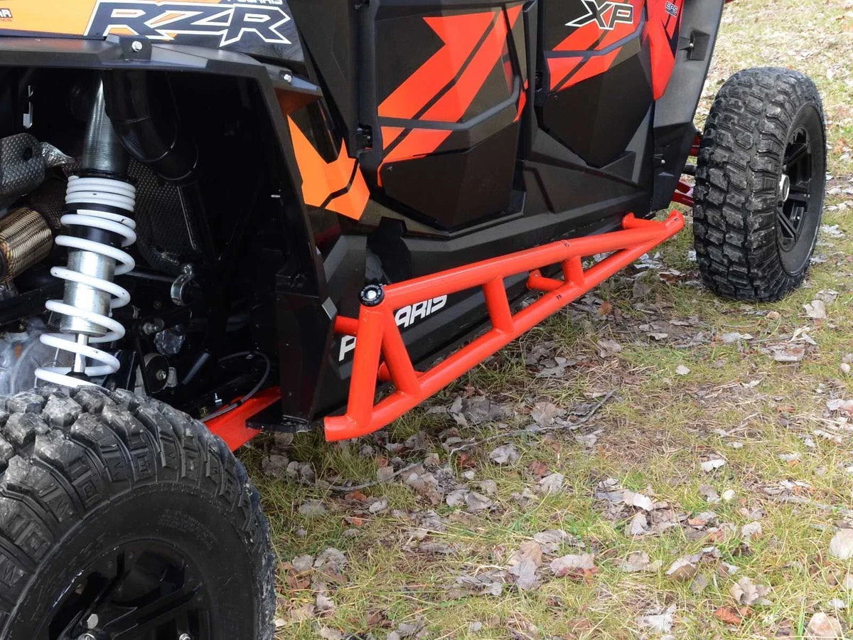 SuperATV Rock Slider Nerf Bars for Polaris RZR XP 4 Turbo (2016–2023) - Orange