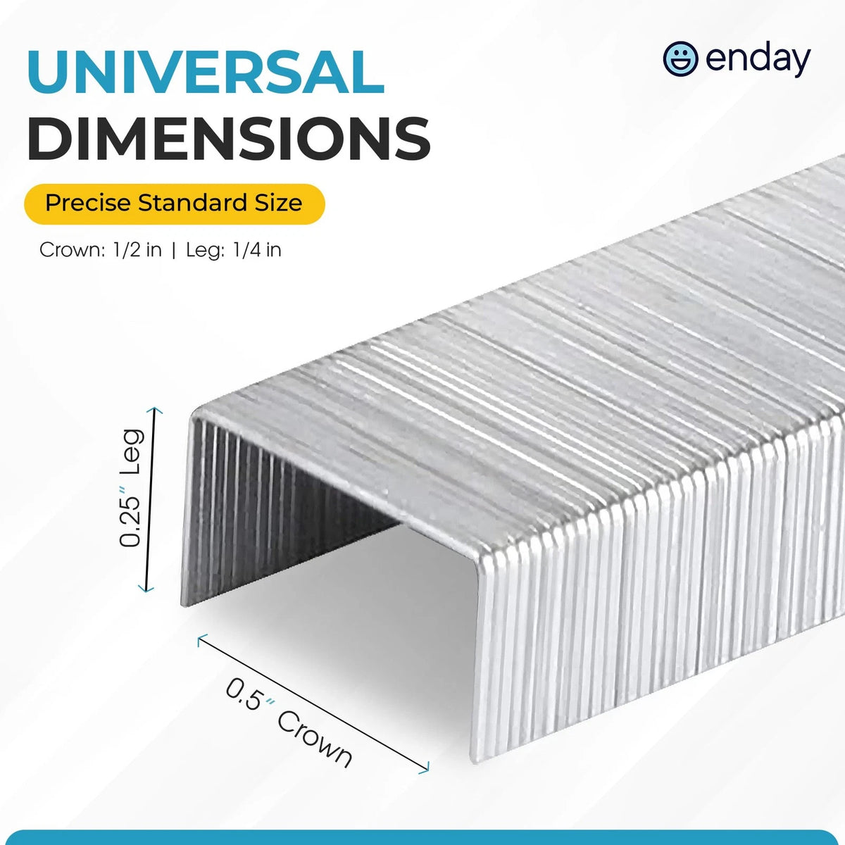 25,000 Standard Staples for Various Applications (1/4 Inch Length, 5 Pack)
