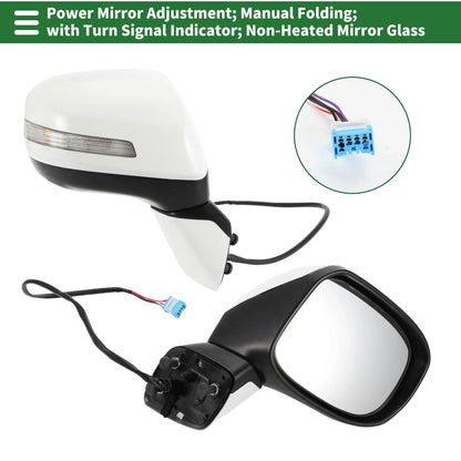 Right Side Door Mirror for Honda Civic (2012–2013) Manual Folding White
