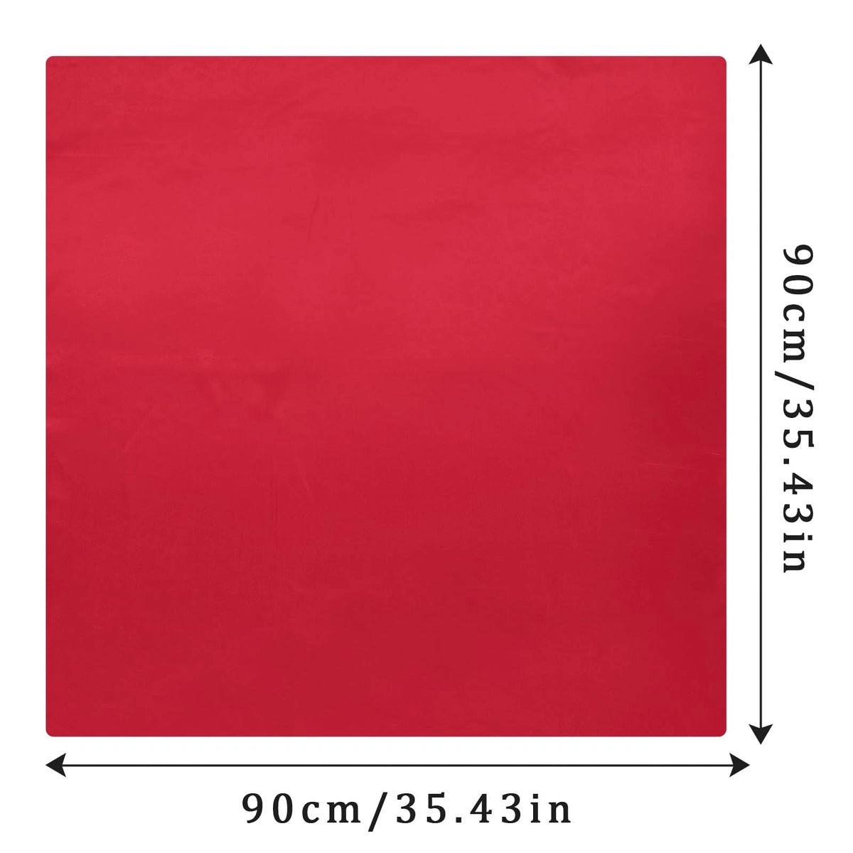 35" Large Square Satin Head Scarf for Hair - Red
