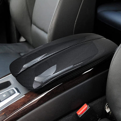 Carbon Fiber Console Center Armrest Box Trim Pad Cover for BMW X5 (2007–2013)