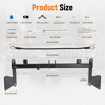 Tow Bar Base Plate for Jeep Wrangler JLU JL (2018–2025) BX1139
