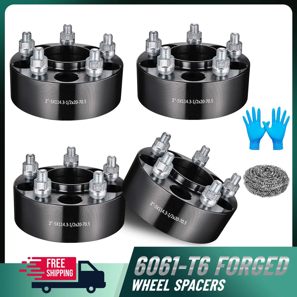 2" Hubcentric Wheel Spacers for Ford (5x4.5) Mustang Ranger Explorer (2010–2020)