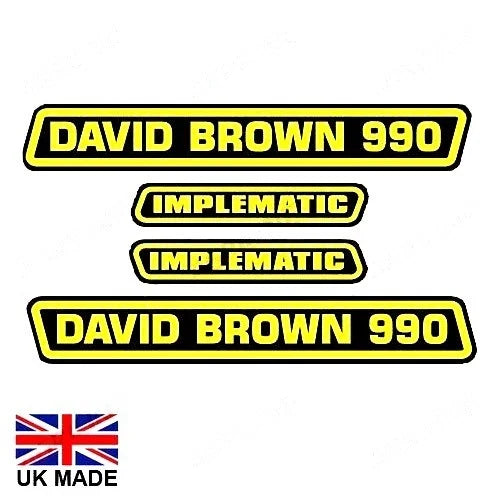 Decal Set for David Brown 990 Implematic Tractors (N/A)