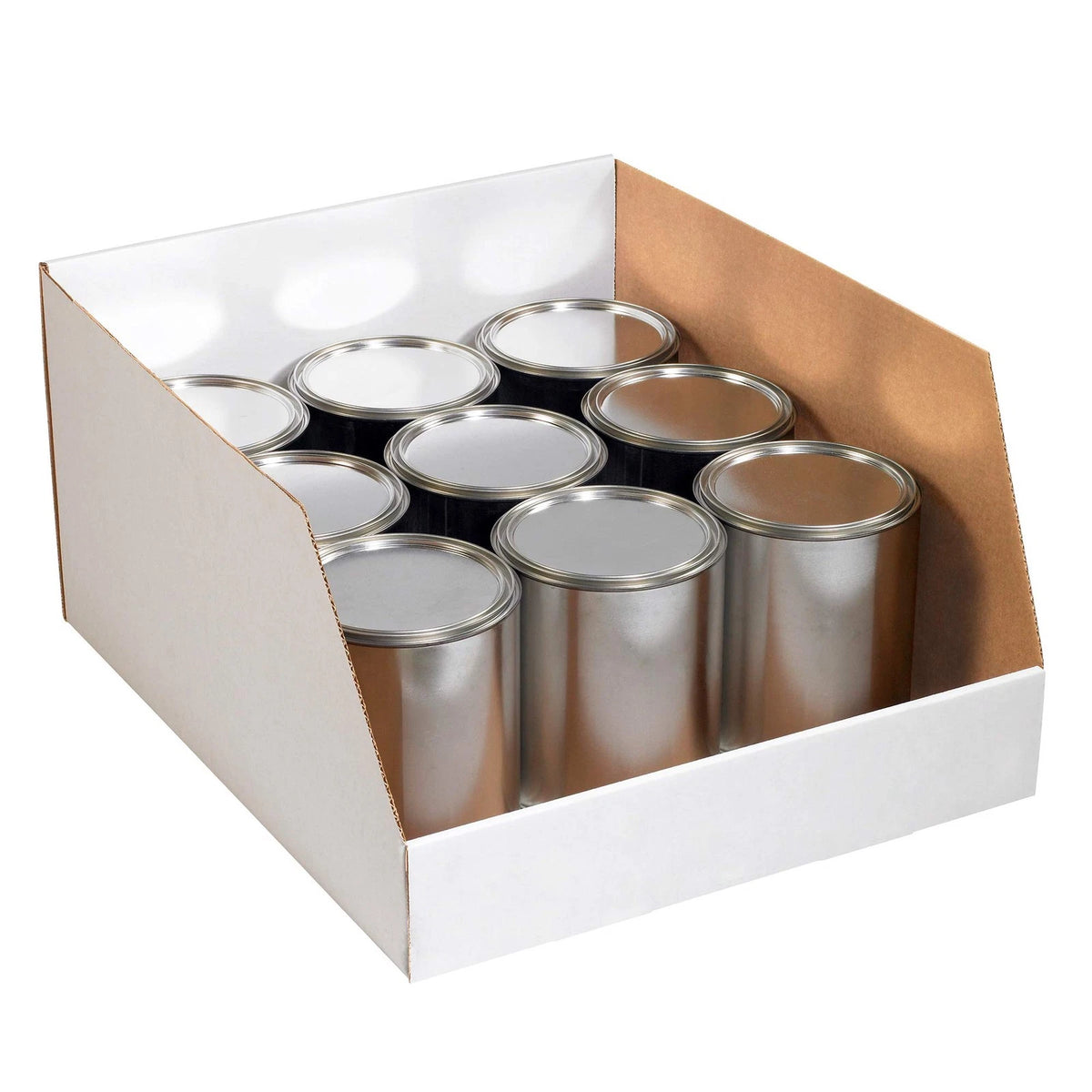 Pack of 25 Jumbo Open Top Bin Boxes 18" x 18" x 10" Oyster White
