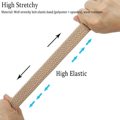 2X 1'' Narrow Width Elastic Belt for Medium 36"-38" (Black/Khaki)