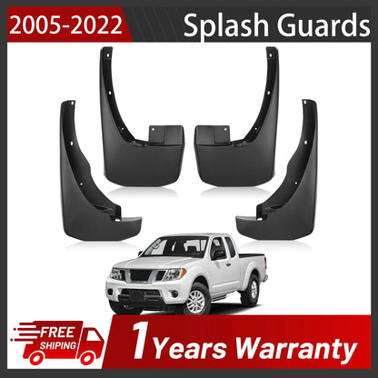 Front and Rear Splash Guards Mud Flaps for Nissan Frontier (2006–2022)