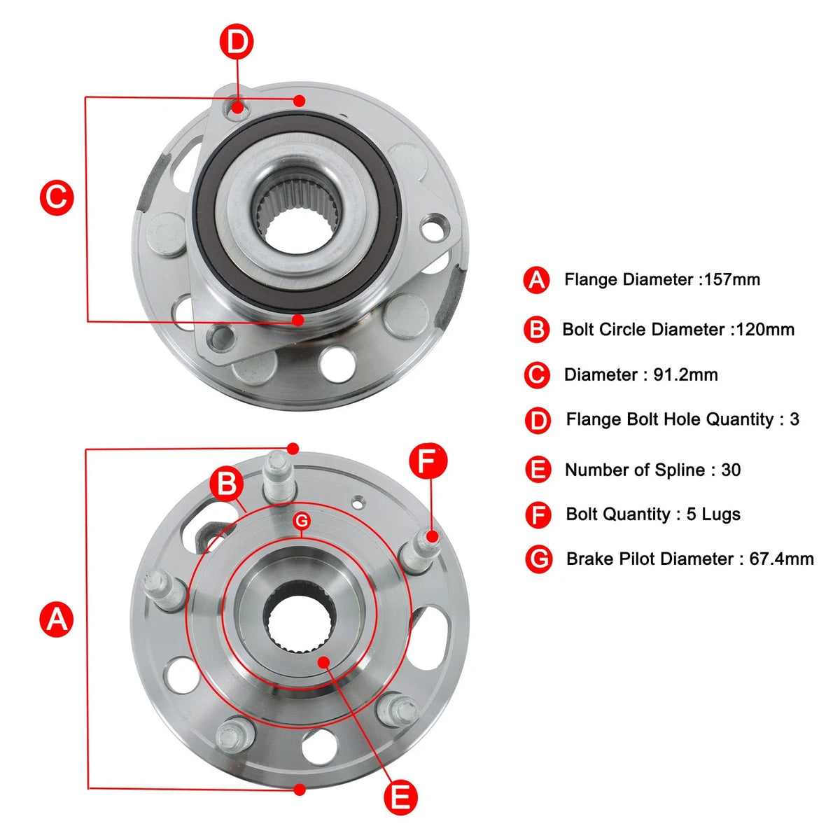 Wheel Bearing and Hubs for Chevy Malibu Equinox Impala GMC