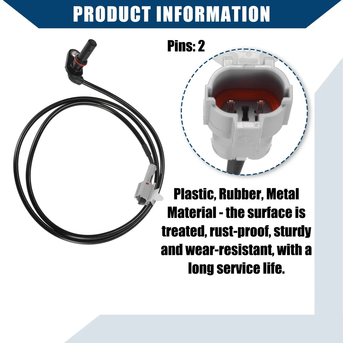 2 Pcs ABS Wheel Speed Sensor for Mitsubishi FUSO (MK584727/MK584728)