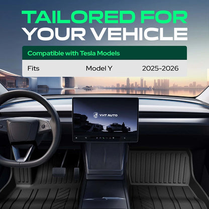 Set of 4 Floor Mats for Tesla Y (2025) 18108614, Front and Rear