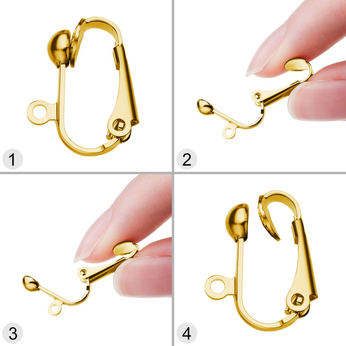 30 Pieces Clip-on Earring Converters in Gold, Silver, Steel