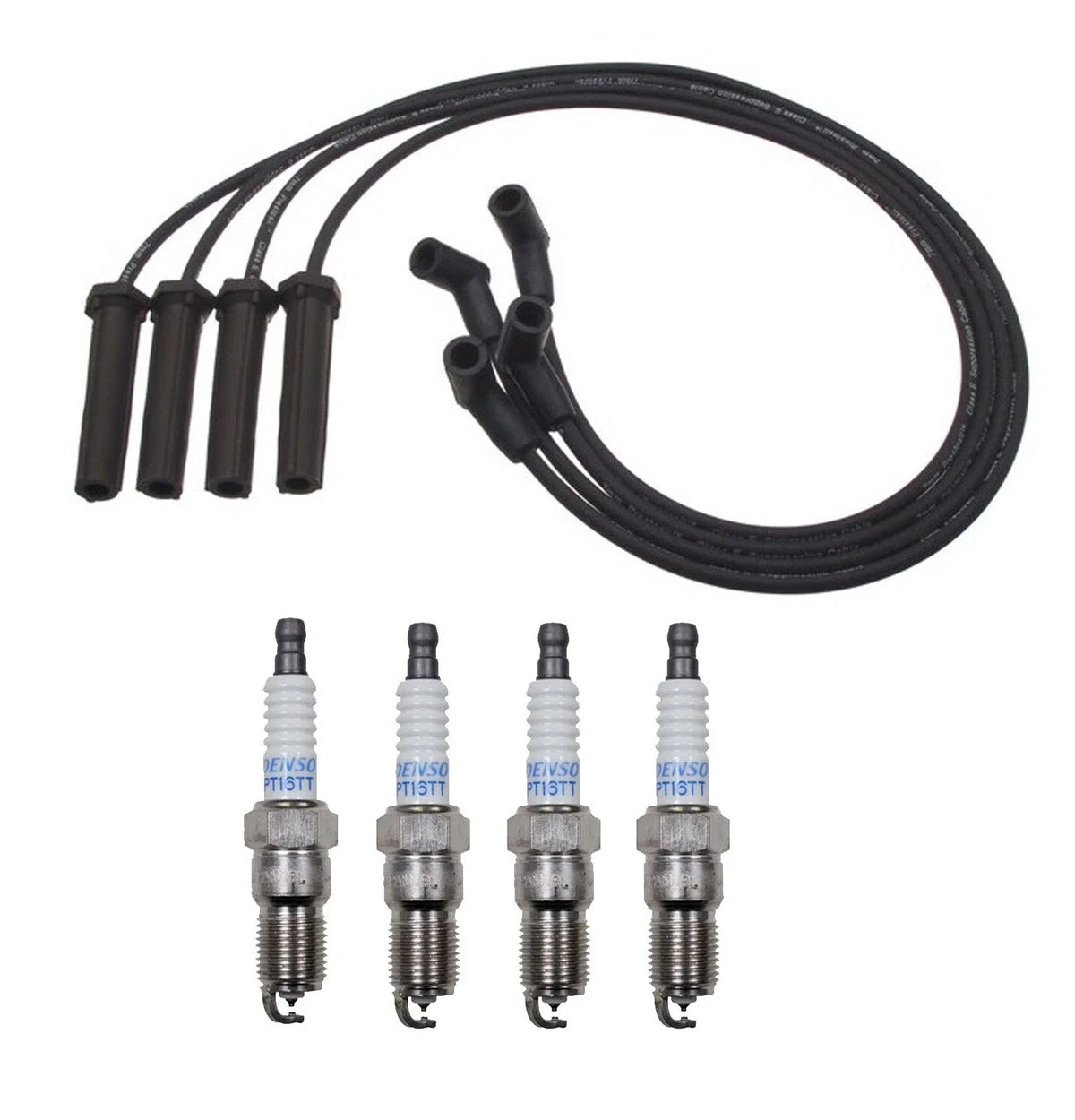 Denso 7mm Wire Set & 4 Platinum TT Spark Plugs for Chevy GMC Isuzu L4
